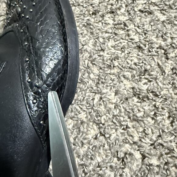 Donald J. Pliner Chukka Ankle Boots Western Studs LaceUp Zip Snakeskin Leather 8 - Picture 7 of 7